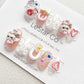 Reusable Easter Bunny Premium Short Press on Nails Gel | Fake Nails | Hand painted faux nails mj152 Lestarco