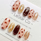 Reusable Choco Choco Nails Premium Short Press on Nails Gel Manicure | Fake Nails | Handmade | Lestarco faux nails mj157