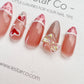 Reusable French Tip Heart | Premium Press on Nails Gel | Fake Nails | Cute Fun Colorful Colorful Gel Nail Artist faux nails XWZ167