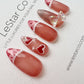 Reusable French Tip Heart | Premium Press on Nails Gel | Fake Nails | Cute Fun Colorful Colorful Gel Nail Artist faux nails XWZ167