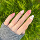 Reusable Peach Gold Foil Premium Short Press on Nails Gel Manicure | Fake Nails | Handmade | Lestarco faux nails XWZ132
