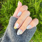 Reusable Soft Daisy Flower Iridescent Bow Premium Short Press on Nails Gel | Fake Nails | Hand painted faux nails XWZ135 Lestarco
