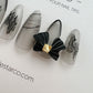 Reusable Matte Black Bow Ribbon | Premium Press on Nails Gel | Fake Nails | Cute Fun Colorful Colorful Gel Nail Artist faux nails 152zz