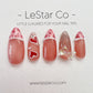 Reusable French Tip Heart | Premium Press on Nails Gel | Fake Nails | Cute Fun Colorful Colorful Gel Nail Artist faux nails XWZ167