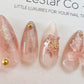 Reusable Pink Crystal and Bow Color Changes under sun | Premium Press on Nails Gel Manicure | Fake Nails | Handmade | Lestarco 153zz