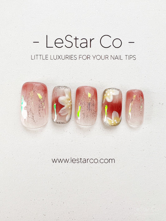 Reusable Premium Press on Nails Gel Manicure | Fake Nails | Handmade | Lestarco faux nails XWZ185