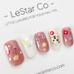 Reusable Cute Flower Bear Premium Press on Nails Gel Manicure | Fake Nails | Handmade | Lestarco faux nails XWZ196