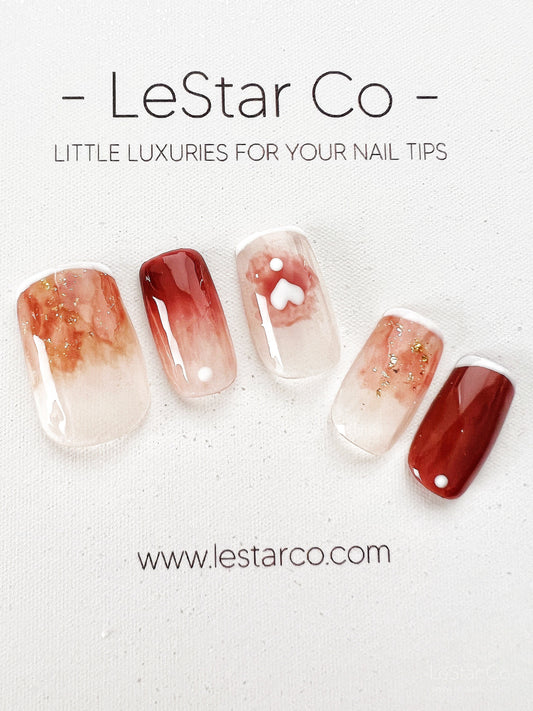 Reusable Premium Press on Nails Gel Manicure | Fake Nails | Handmade | Lestarco faux nails XWZ198