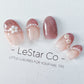 Reusable Pearl Crystals Gold Dream | Premium Press on Nails Gel | Fake Nails | Cute Fun Colorful Colorful Gel Nail Artist faux nails xwz208