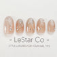 Reusable Nude Gold Glitter | Premium Press on Nails Gel | Fake Nails | Cute Fun Colorful Colorful Gel Nail Artist faux nails xwz213