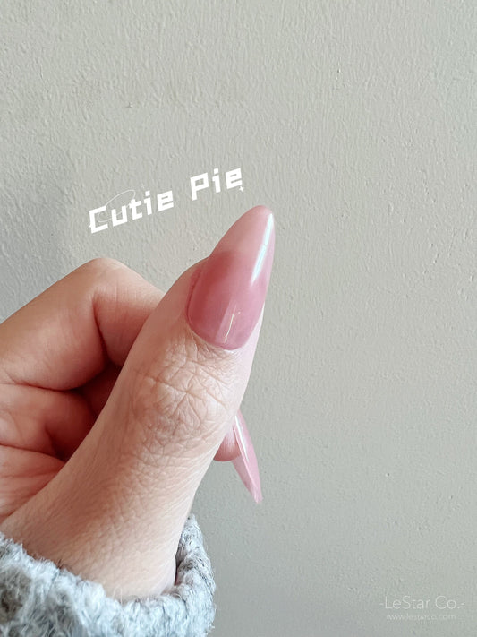 Cutie Pie | Sheer Light Pink | Ultra Shine Long Lasting Brush on UV Gels Home Nail DIY False Tips Manicure Nail Art Supply