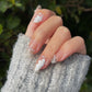 Reusable White Flower Pearl | Premium Press on Nails Gel | Fake Nails | Cute Fun Colorful Colorful Gel Nail Artist faux nails xx203