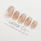 Reusable Nude Gold Glitter | Premium Press on Nails Gel | Fake Nails | Cute Fun Colorful Colorful Gel Nail Artist faux nails xwz213
