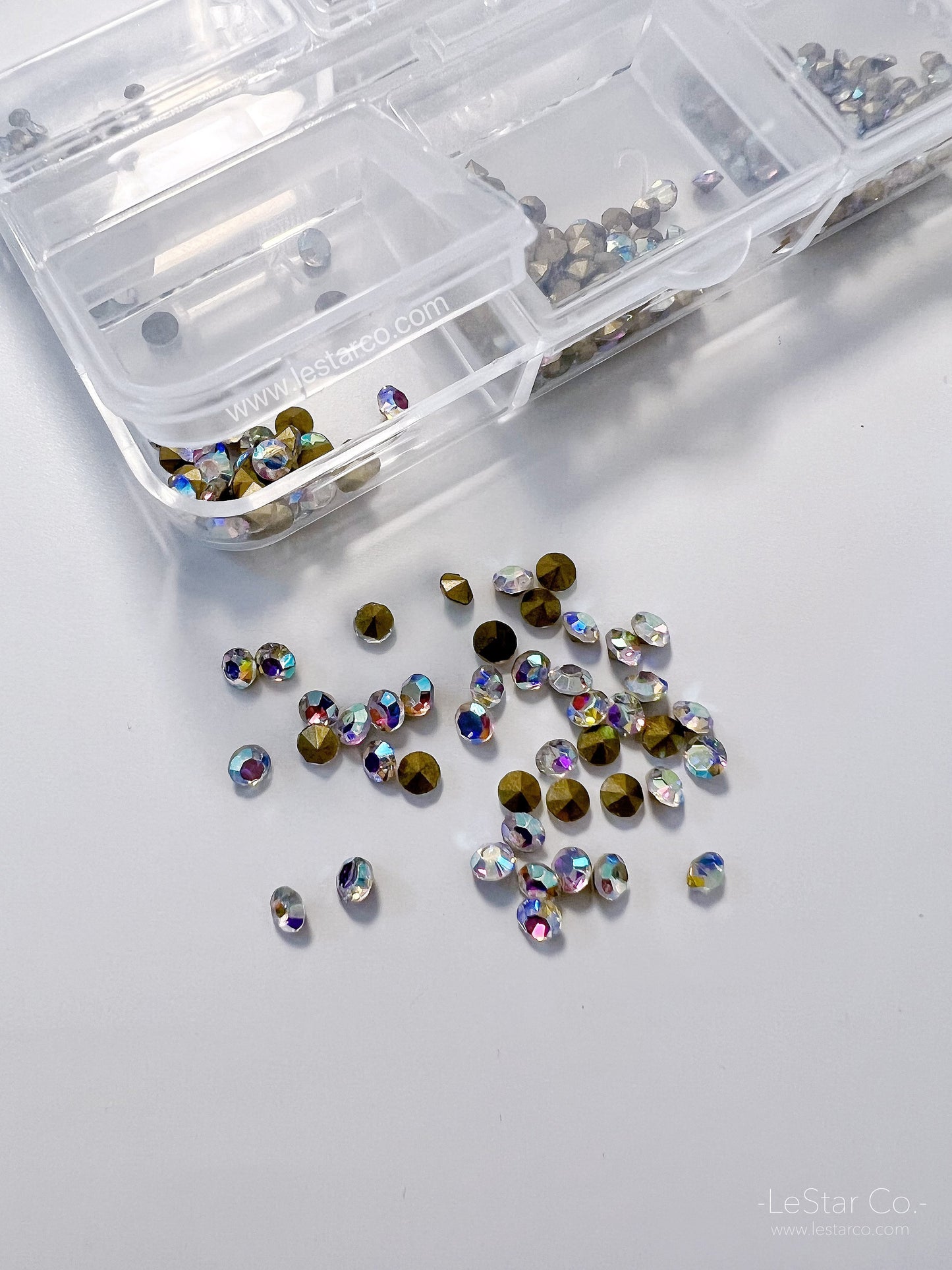 1000pcs Mixed sizes Pointed Back Rhinestones Diamond Crystal Gem stones Clear AB Diamonds Sequins 3D Nail Design Decorations DIY Accessories
