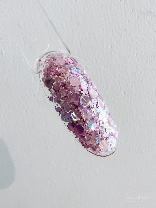 Blissful Lilac | Mixed Purple Chunky holographic glitter | Ultra Shine UV Gels Polish Home Nail DIY False Tips Nail Art Supply