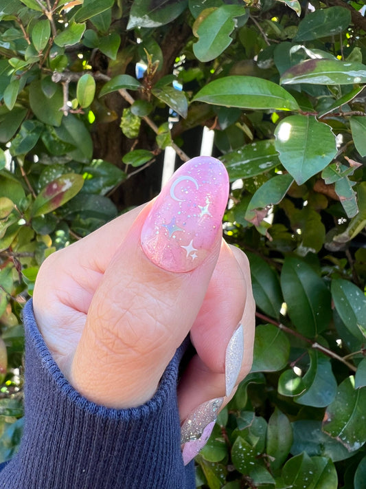 Reusable Pink Dream | Premium Press on Nails Gel | Fake Nails | Cute Fun Colorful Colorful Gel Nail Artist faux nails 158zz