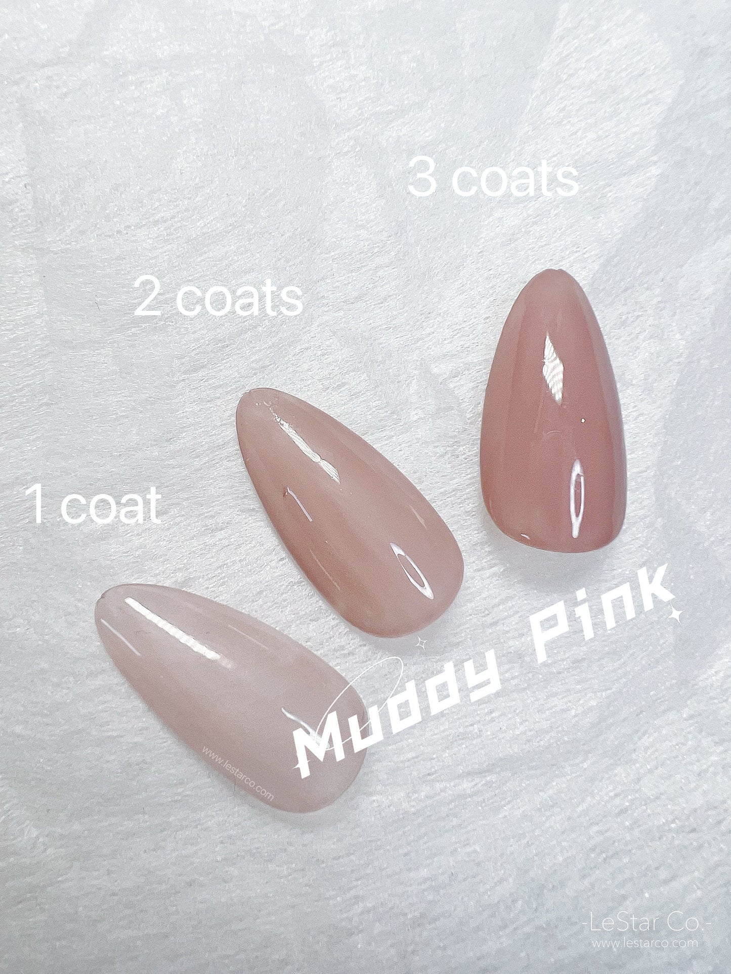 Muddy Pink | Sheer Nude Pink | Ultra Shine Long Lasting Brush on UV Gels Home Nail DIY False Tips Manicure Nail Art Supply