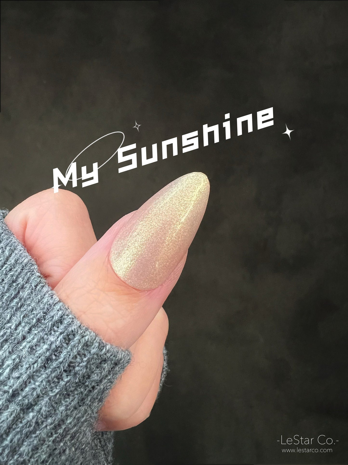 My Sunshine | Fine Gold Shimmer | Ultra Shine Long Lasting Brush on UV Gels Home Nail DIY False Tips Manicure Nail Art Supply