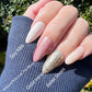 Ballet Shoes | Nude mix Silver Shimmer | Ultra Shine Long Lasting Brush on UV Gels Home Nail DIY False Tips Manicure Nail Art Supply