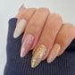 Ballet Shoes | Nude mix Silver Shimmer | Ultra Shine Long Lasting Brush on UV Gels Home Nail DIY False Tips Manicure Nail Art Supply