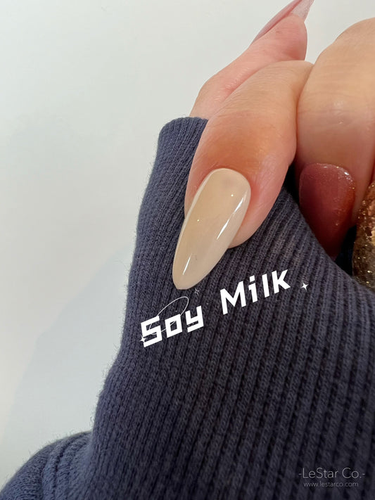 Soy Milk | Cream White | Ultra Shine Long Lasting Brush on UV Gels Home Nail DIY False Tips Manicure Nail Art Supply