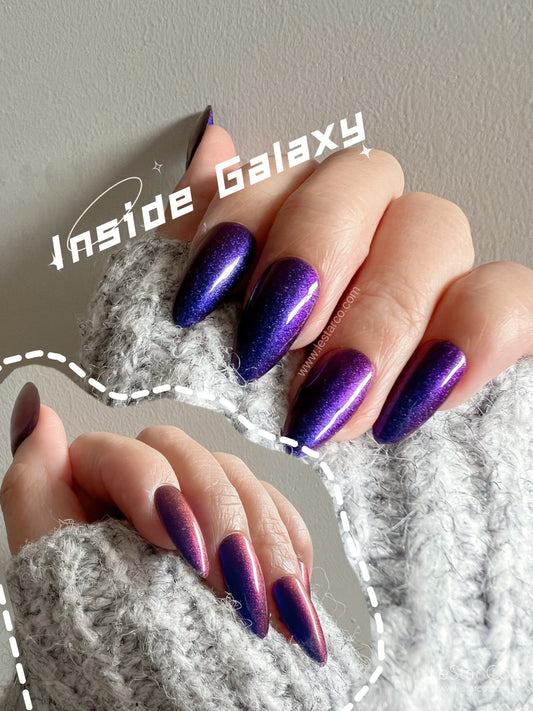 Inside Galaxy | Multichrome Iridescent Rainbow Indie Galaxy Ultra Shine Long Lasting Brush on UV Gels DIY False Tips Manicure Nail Supply