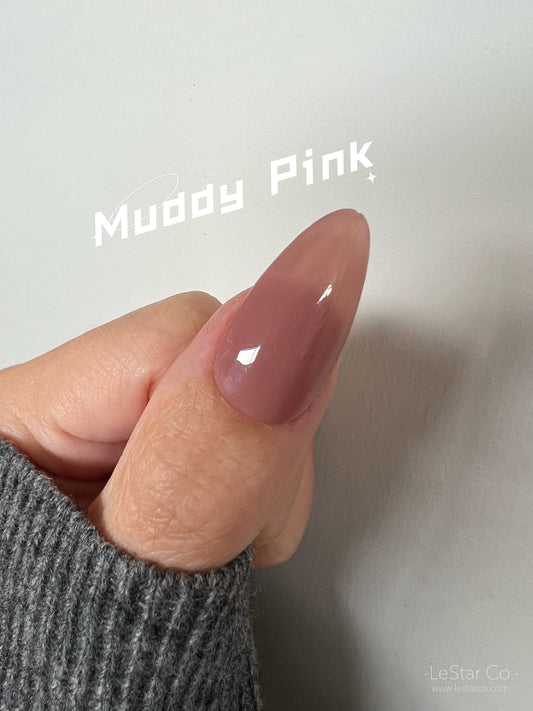 Muddy Pink | Sheer Nude Pink | Ultra Shine Long Lasting Brush on UV Gels Home Nail DIY False Tips Manicure Nail Art Supply