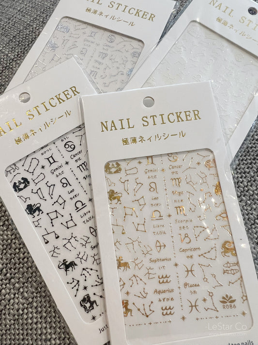 Signs Of The Zodiac Nail Art Stickers | Nail Accessories | Self Adhesive Nail Decals | Nail Stickers Decals