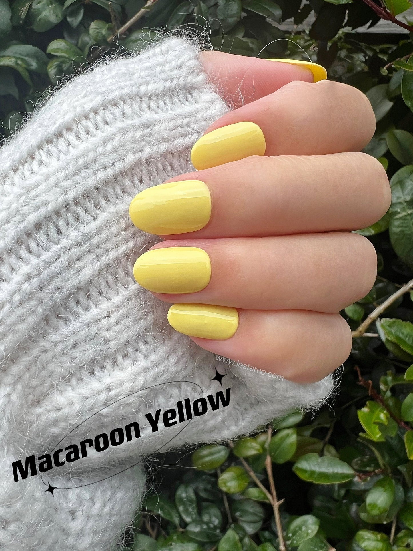 Macaroon Yellow Gel Polish | Bright Yellow | Ultra Shine Long Lasting Brush on UV Gels Home Nail DIY False Tips Manicure Nail Art Supply