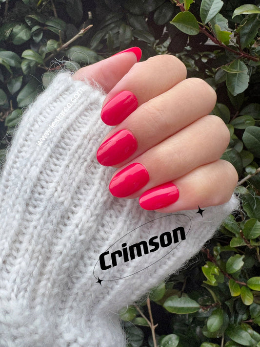 Crimson | Red Hot Pink | Ultra Shine Long Lasting Brush on UV Gels Home Nail DIY False Tips Manicure Nail Art Supply