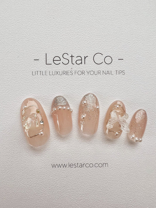 Reusable Butter Fairy Nails Premium Short Press on Nails Gel Manicure | Fake Nails | Handmade | Lestarco faux nails XX229