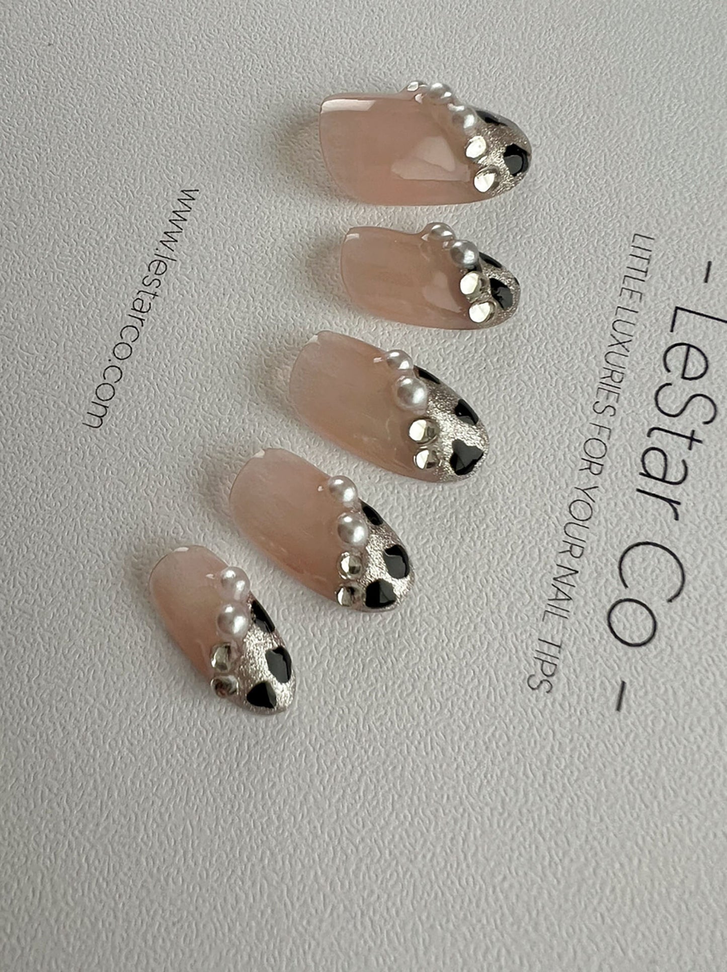 Reusable Leopard and Pearl | Premium Press on Nails Gel | Fake Nails | Cute Fun Colorful Colorful Gel Nail Artist faux nails xx221
