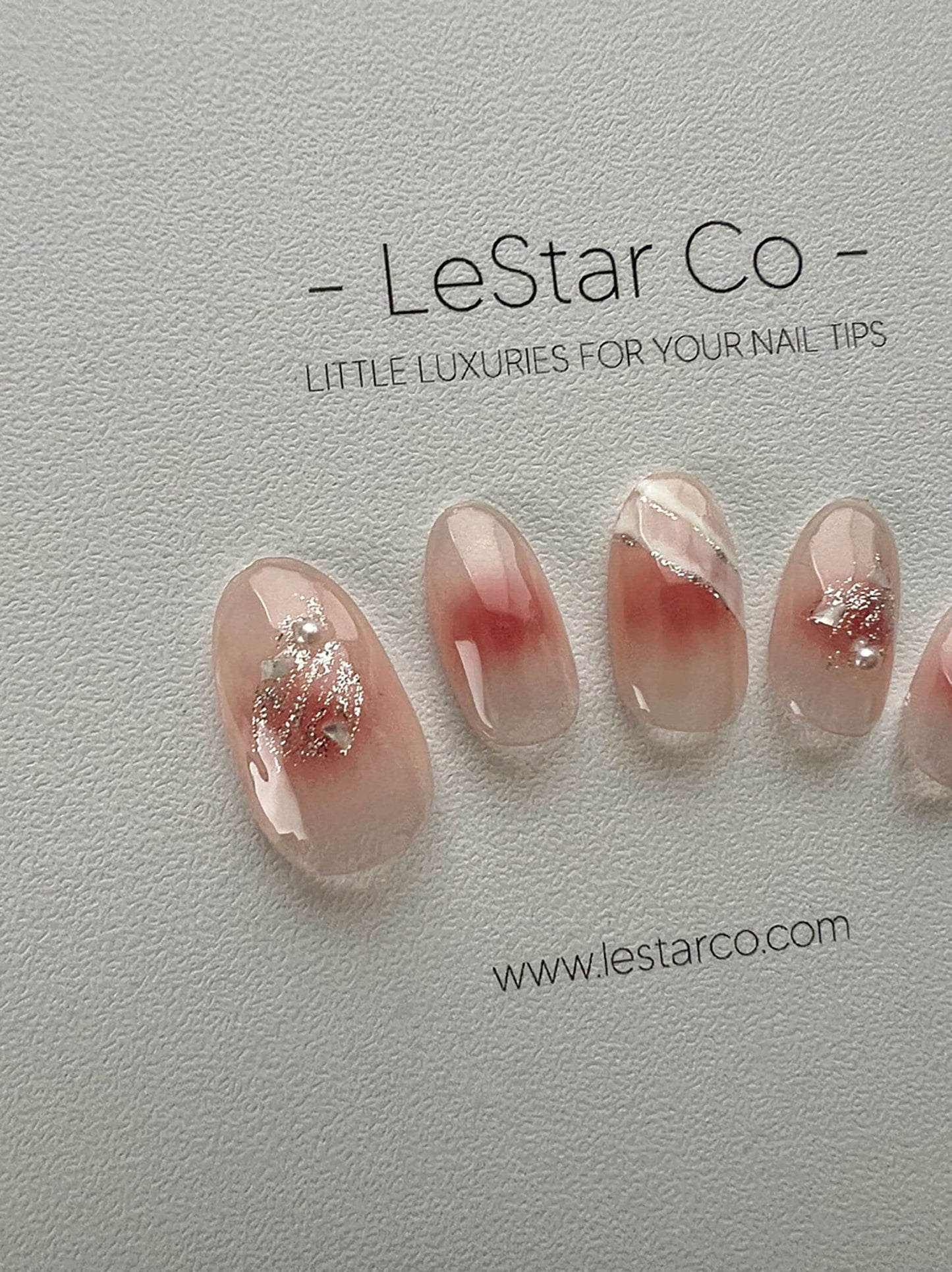 Reusable Blush and Pearl | Premium Press on Nails Gel | Fake Nails | Cute Fun Colorful Colorful Gel Nail Artist faux nails xx217