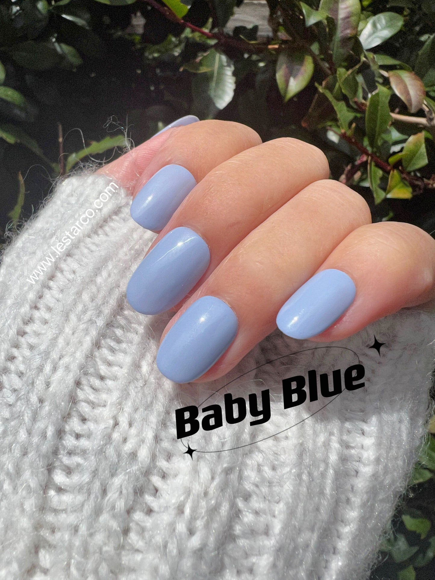 Baby Blue | Light Pastel Blue | Ultra Shine Long Lasting Brush on UV Gels Home Nail DIY False Tips Manicure Nail Art Supply