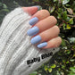 Baby Blue | Light Pastel Blue | Ultra Shine Long Lasting Brush on UV Gels Home Nail DIY False Tips Manicure Nail Art Supply