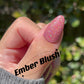 Ember Blush | Sheer Pink w/ Gold Red Glitter | Ultra Shine Long Lasting Brush on UV Gels Home Nail DIY False Tips Manicure Nail Art Supply