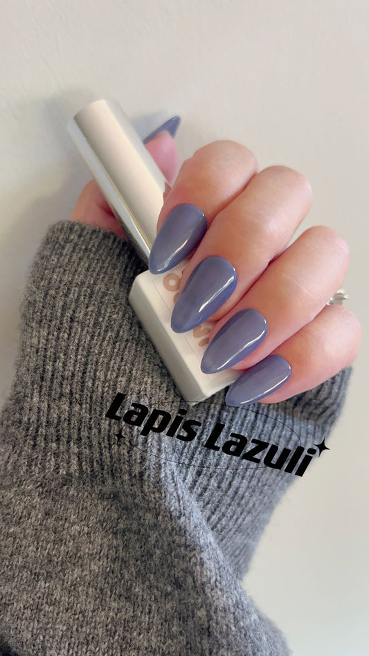 Lapis Lazuli | Sheer Blue Colour | Ultra Shine Long Lasting Brush on UV Gels Home Nail DIY False Tips Manicure Nail Art Supply