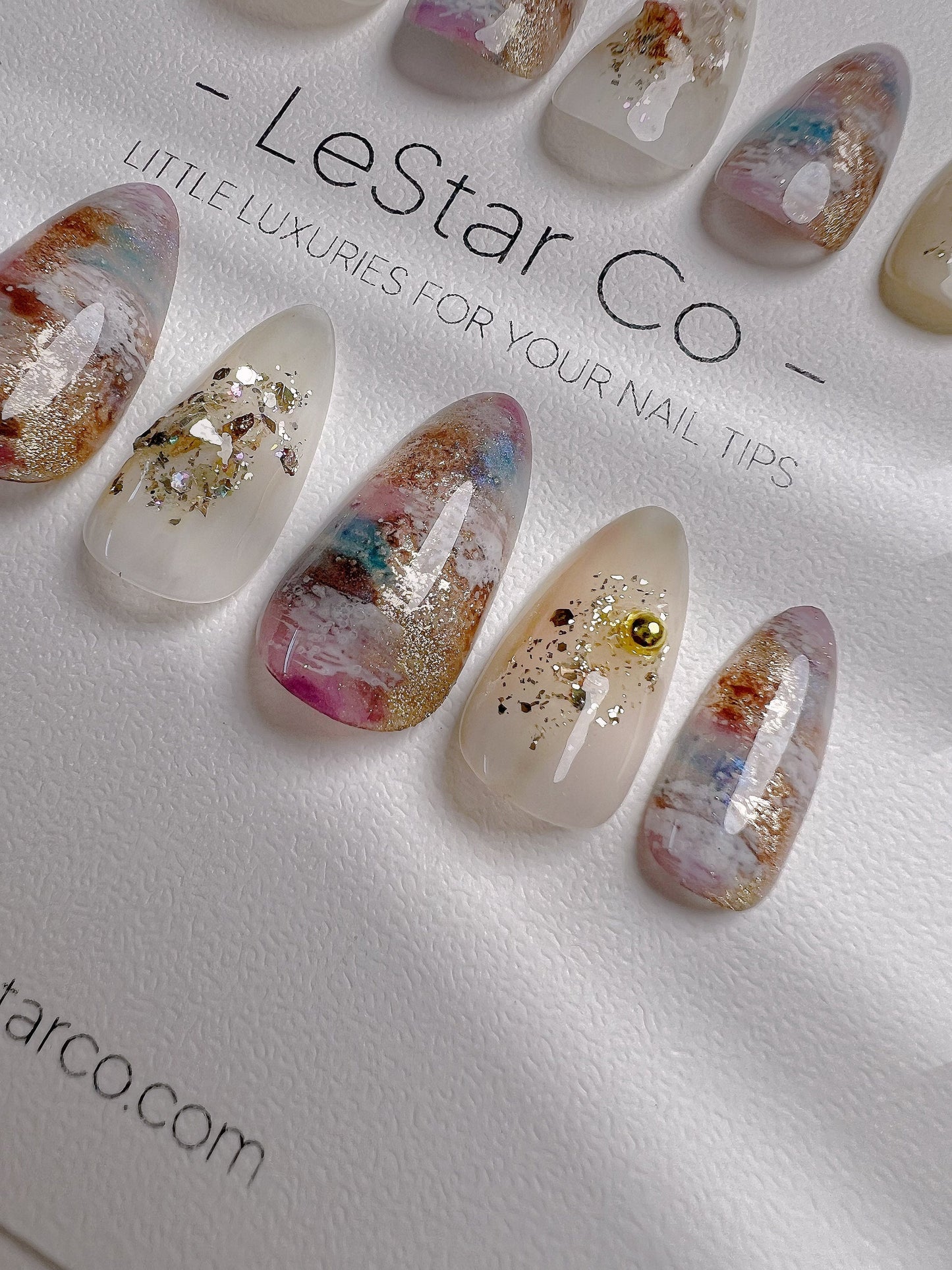 Reusable In My Dream Nails Premium Short Press on Nails Gel Manicure | Fake Nails | Handmade | Lestarco faux nails TT231