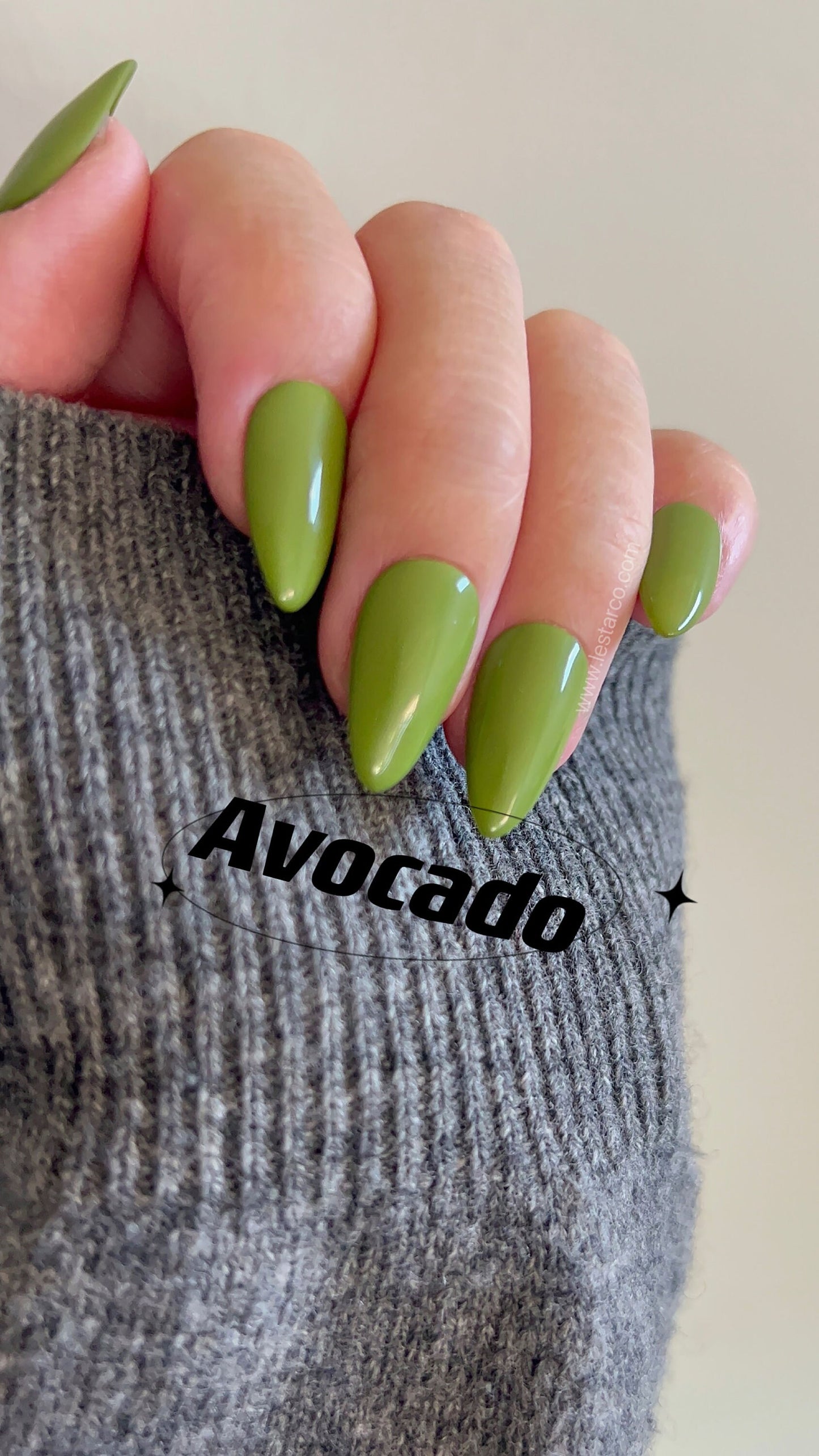 Avocado | Light Green | Ultra Shine Long Lasting Brush on UV Gels Home Nail DIY False Tips Manicure Nail Art Supply