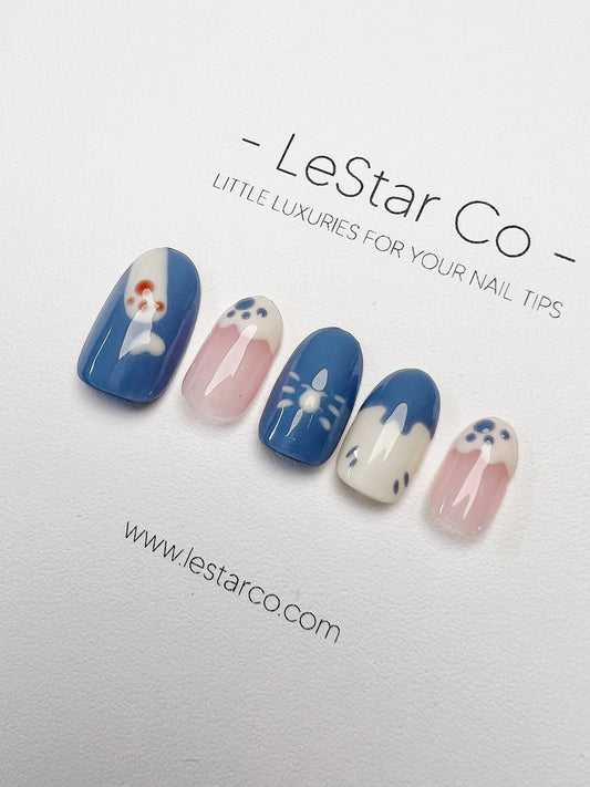 Reusable Kitty Cat Nails Premium Short Press on Nails Gel Manicure | Fake Nails | Handmade | Lestarco faux nails xwz236