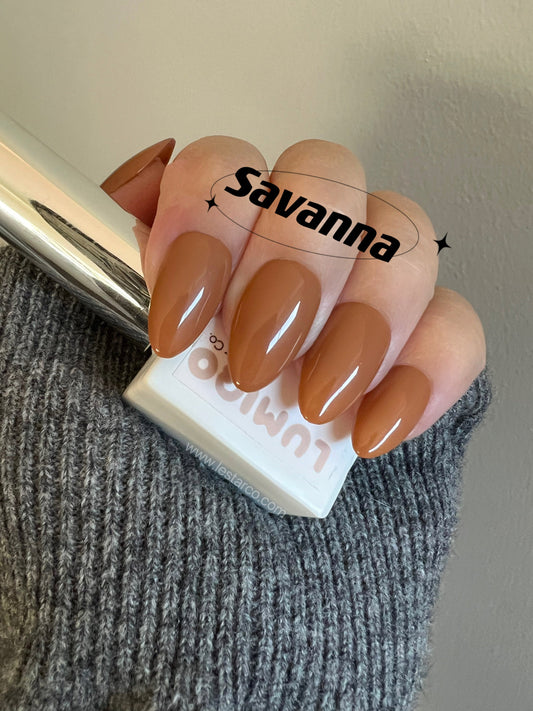 Savanna | Brown Gel Polish | Ultra Shine Long Lasting Brush on UV Gels Home Nail DIY False Tips Manicure Nail Art Supply