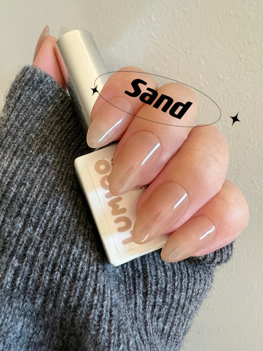 Sand | Sheer Nude Gel Polish | Ultra Shine Long Lasting Brush on UV Gels Home Nail DIY False Tips Manicure Nail Art Supply