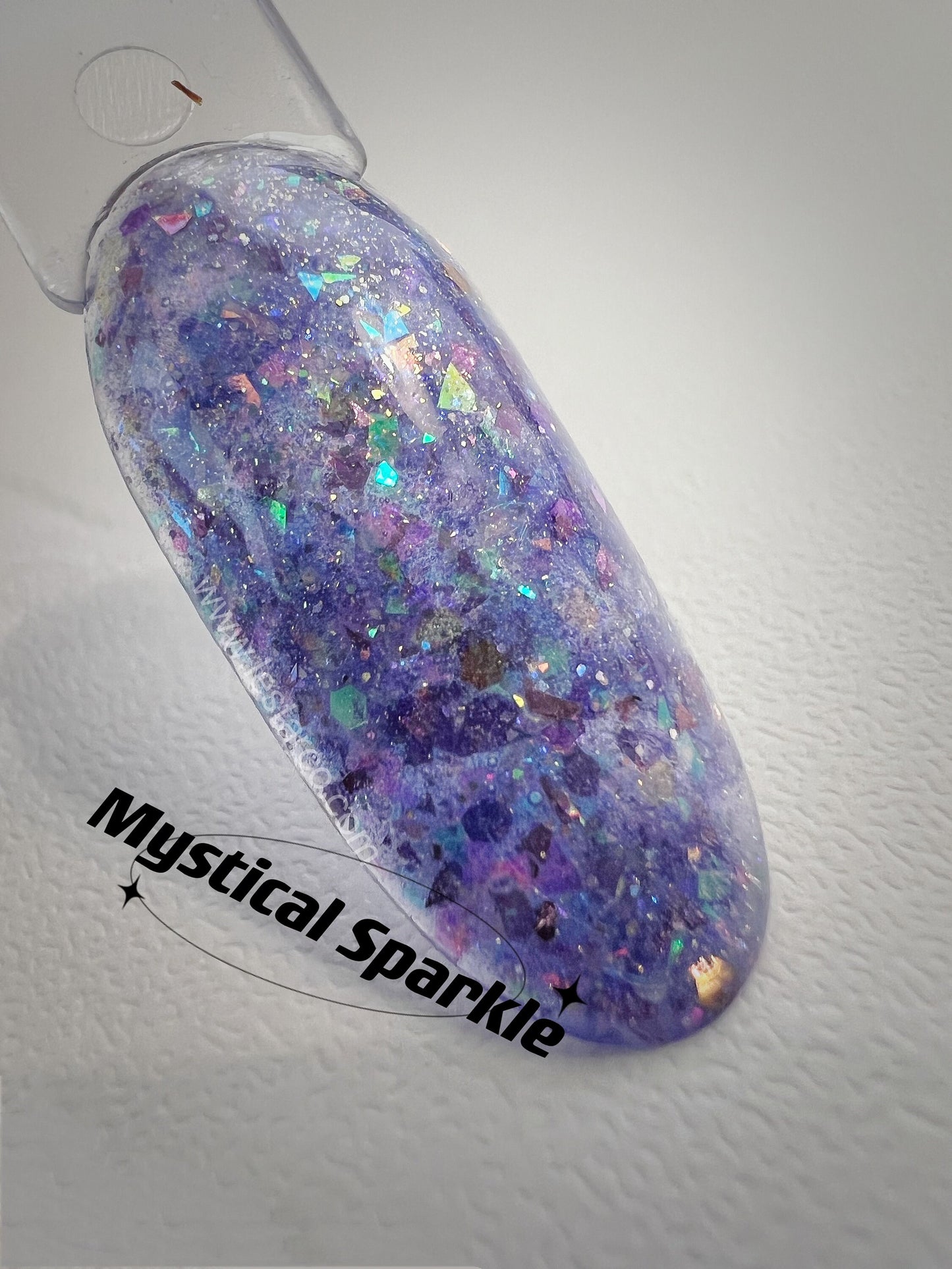 Mystical Sparkle | Sheer Purple w/ Glitter | Ultra Shine Long Lasting Brush on UV Gels Home Nail DIY False Tips Manicure Nail Art Supply