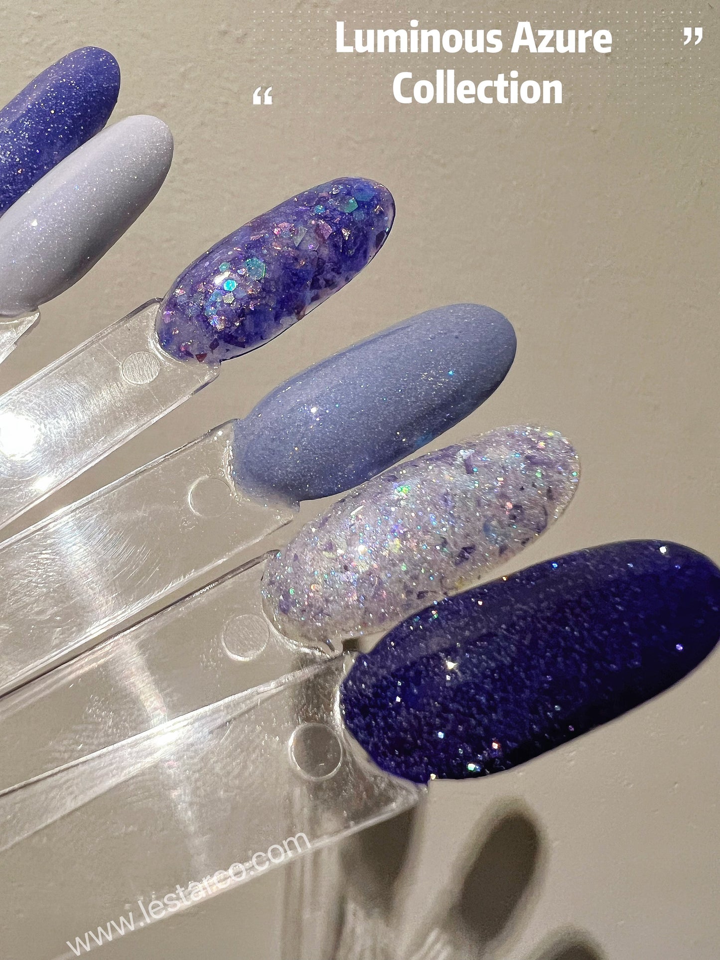 Brilliant Lapis Gel Polish | Sheer Blue w/ Multi Size Chunky Glitter | Ultra Shine Home Nail DIY  Manicure Nail Art Supply By LUMIQO