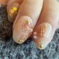 Reusable Golden Wing Premium Short Press on Nails Gel Manicure | Fake Nails | Handmade | Lestarco faux nails ML244