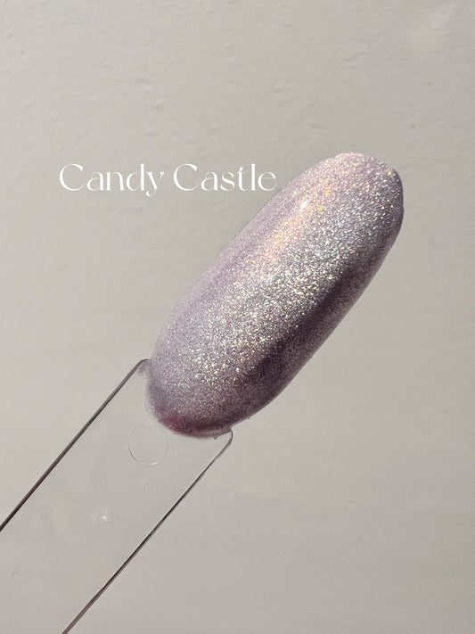 Candy Castle Gel Polish | Glass Cat Eye | Sheer Lavender w/ Red Shimmer | Ultra Shine Home Nail DIY  Manicure Nail Art Supply By LUMIQO