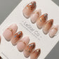 Reusable Hazelnut Twilight | Premium Press on Nails Gel | Fake Nails | Cute Fun Colorful Gel Nail Artist faux nails TT256