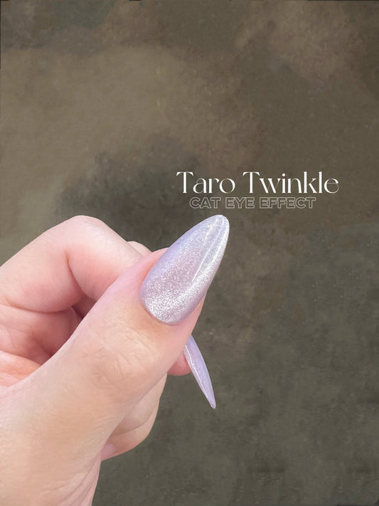 Taro Twinkle |Cat Eye Gel Polish | Sheer Lavender Purple w/Silver Shimmer | Long Lasting Brush on UV Gels Nail DIY Manicure Nail Art Supply
