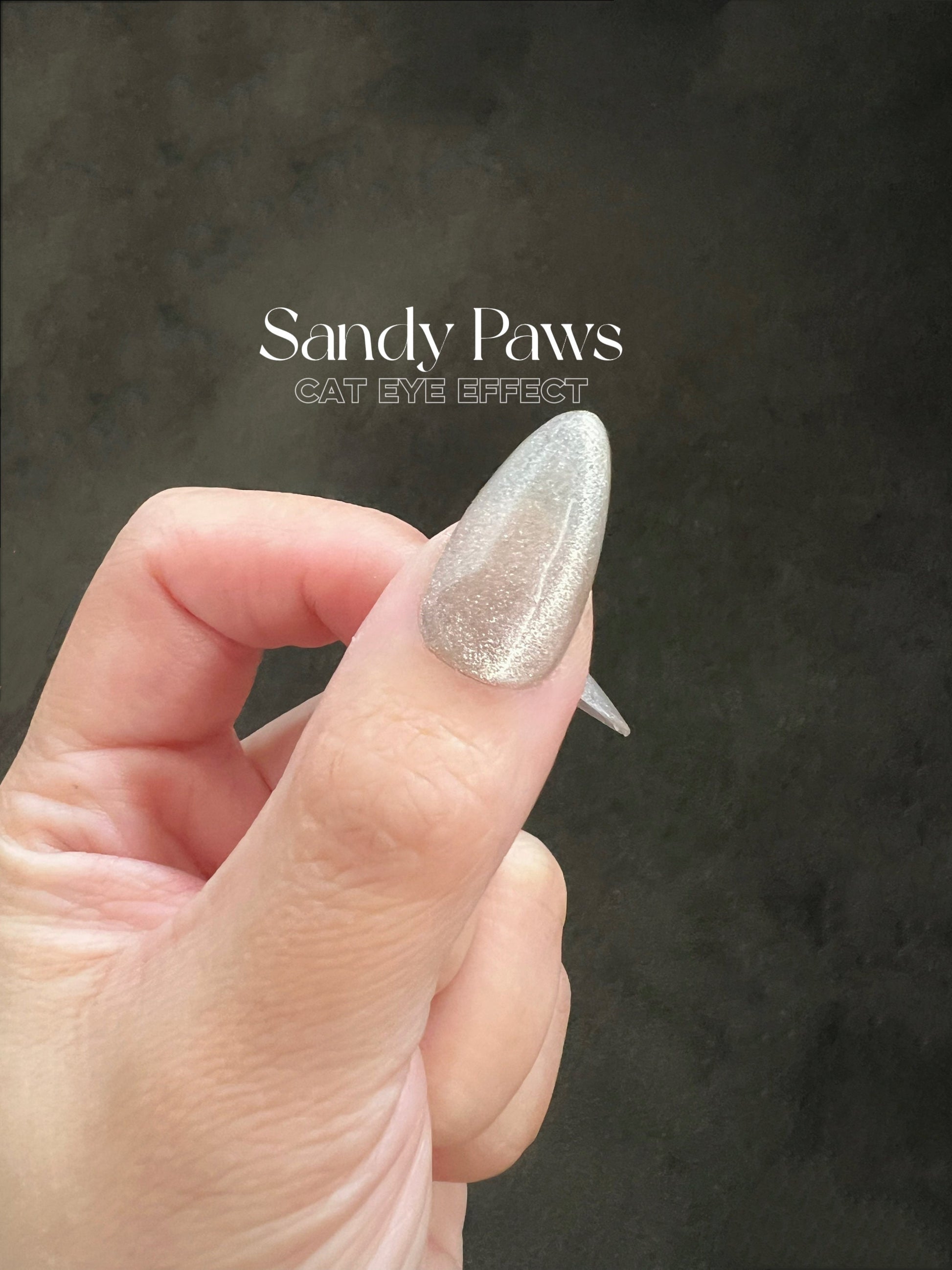 Sandy Paws, Cat Eye Gel Polish, Sheer Beige w/Silver Shimmer