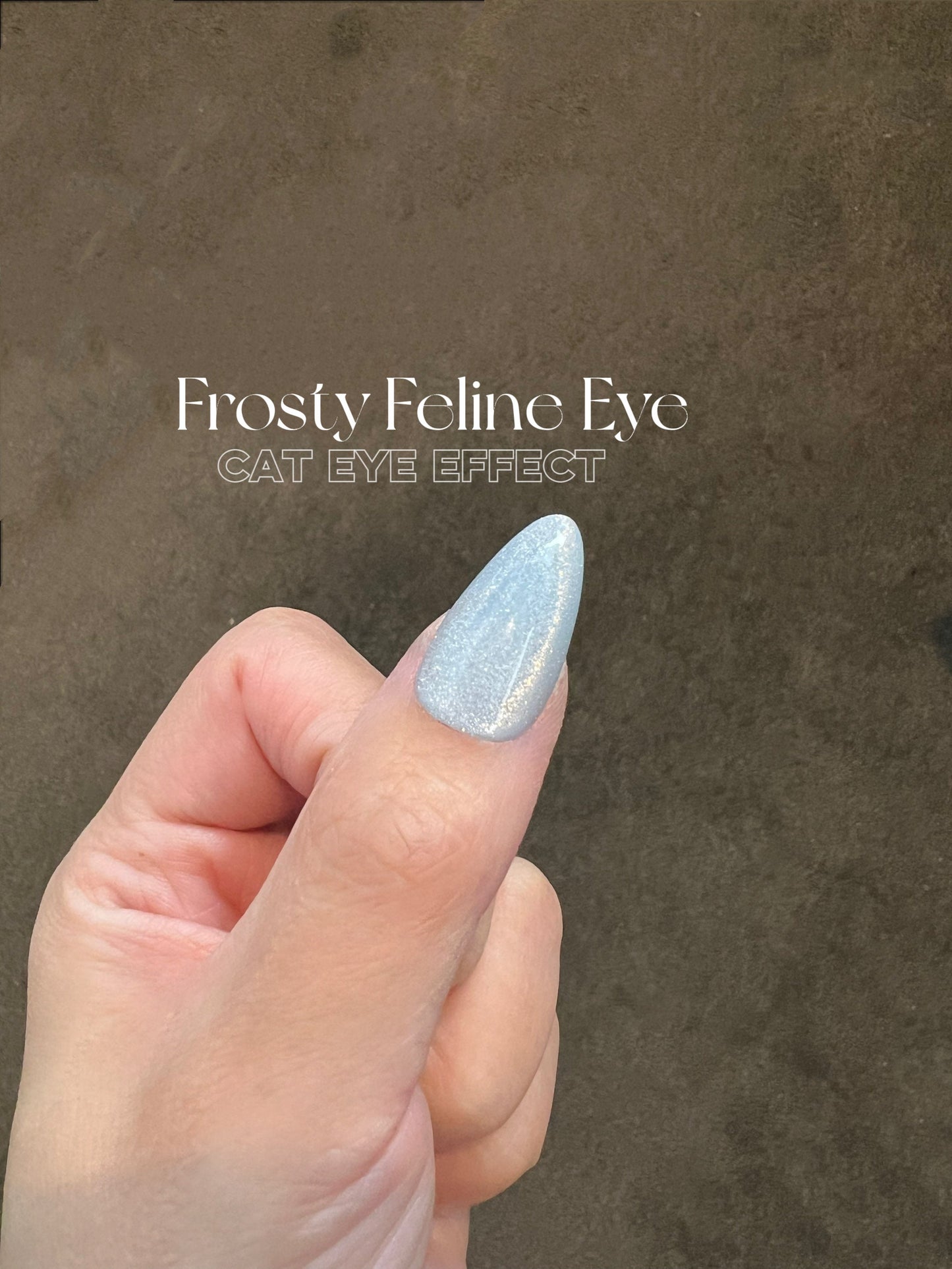 Frosty Feline Eye |Cat Eye Gel Polish | Sheer Baby Blue w/Silver Shimmer | Long Lasting Brush on UV Gels Nail DIY Manicure Nail Art Supply